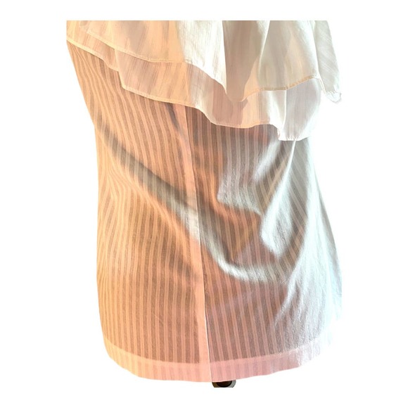 Trina Turk one shoulder white ruffle top blouse size small - Picture 6 of 9